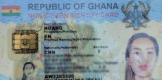 ‘Aisha’ Huang’s alleged Ghana Card details source: graphic online