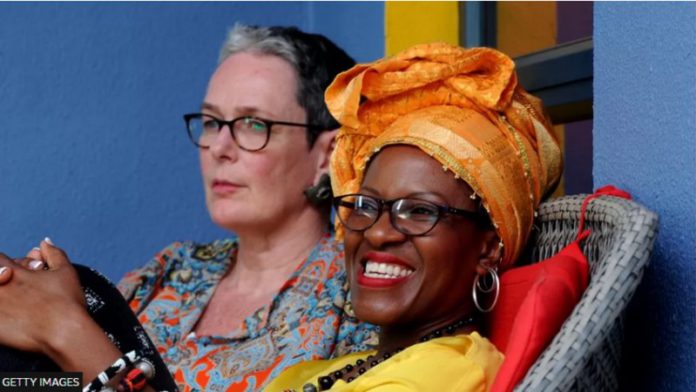 Mpho Tutu van Furth married her wife, Marceline, in December 2015, and was subsequently forced to give up her permission to officiate as a priest in South Africa. Mpho Tutu van Furth married her wife, Marceline, in December 2015, and was subsequently forced to give up her permission to officiate as a priest in South Africa.