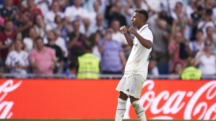 Rodrygo celebrates Rodrygo celebrates
