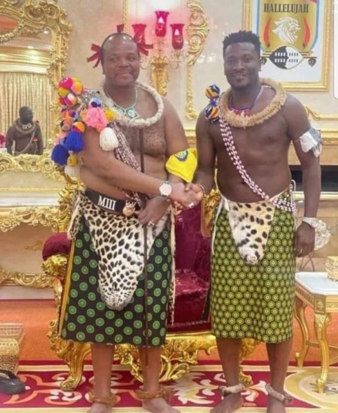 Asamoah Gyan meets the king of Eswatini