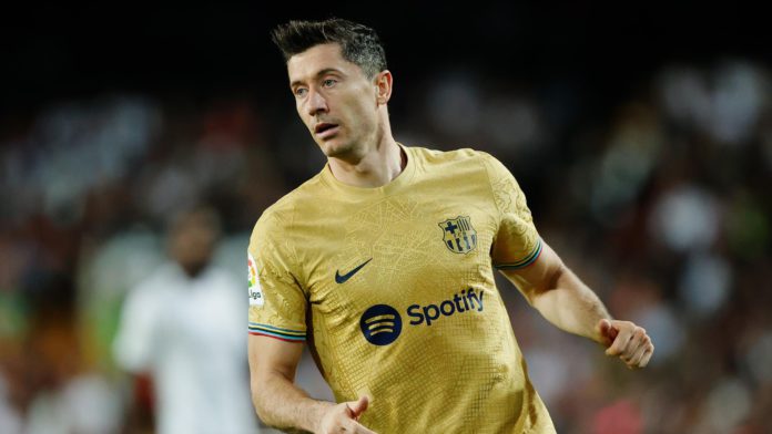 Robert Lewandowski of FC Barcelona during the La Liga Santander match between Valencia v FC Barcelona at the Estadio de Mestalla on October 29, 2022 in Valencia Spain Image credit: Getty Images Robert Lewandowski of FC Barcelona during the La Liga Santander match between Valencia v FC Barcelona at the Estadio de Mestalla on October 29, 2022 in Valencia Spain Image credit: Getty Images