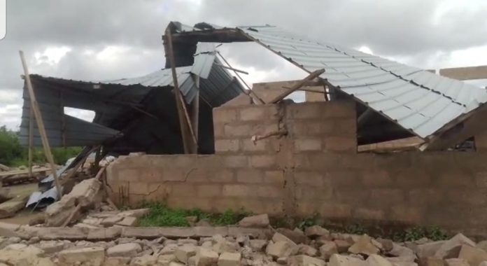Collapsed church building at Gomoa Akatsi