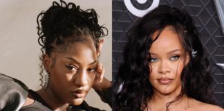 Tems and Rihanna | credit: @temsbaby & @FentyBeauty