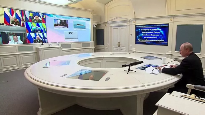 President Putin watched the nuclear drills via video link President Putin watched the nuclear drills via video link