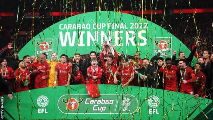 Liverpool beat Chelsea on penalties in last year's Carabao Cup final Liverpool beat Chelsea on penalties in last year's Carabao Cup final