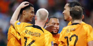 Cody Gakpo of Netherlands celebrates with team-mates Image credit: Getty Images
