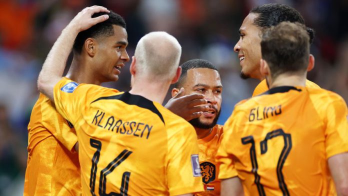 Cody Gakpo of Netherlands celebrates with team-mates Image credit: Getty Images Cody Gakpo of Netherlands celebrates with team-mates Image credit: Getty Images