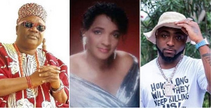 Oba Adedokun, Davido's mother Veronica, and Davido Oba Adedokun, Davido's mother Veronica, and Davido
