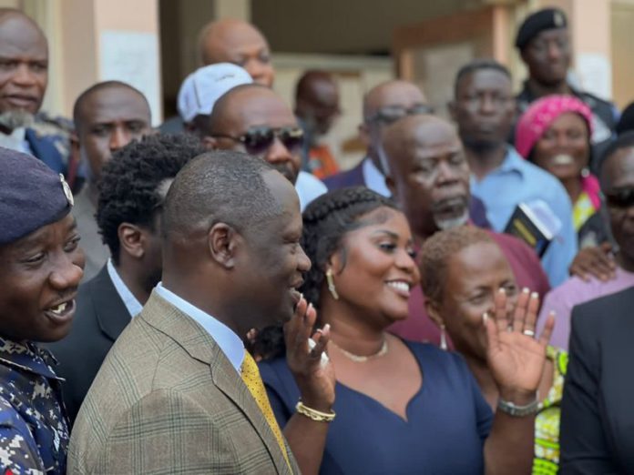 Jomoro MP Dorcas Affo-Toffey, flanked by some NDC members Jomoro MP Dorcas Affo-Toffey, flanked by some NDC members