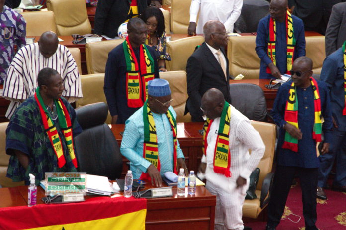 MPs in Parliament during 2023 Budget delivery
