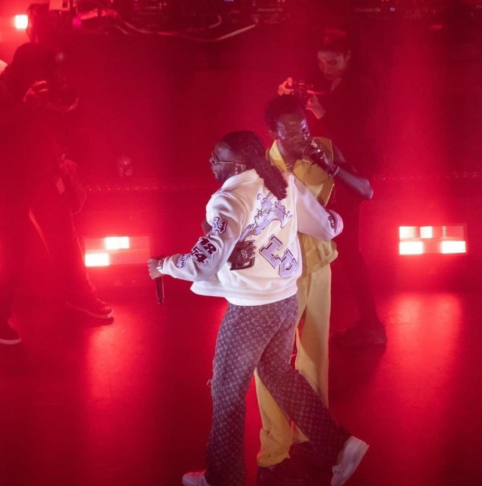 Black Sherif with Burna Boy at his London show
