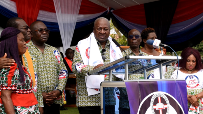 John Mahama at the 175th anniversary thanksgiving service of the Evangelical Presbyterian Church in Ho.