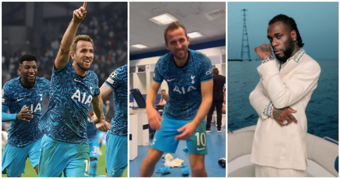 Harry Kane has been jamming to Burna Boy's Last Last hit track. Credit: @SpursOfficial @GQMagazine/ Twitter