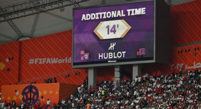 14 minutes added time in a world cup game