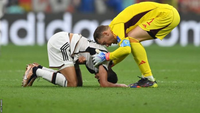 It is the second consecutive World Cup where Germany have exited at the group stage after they finished bottom of their group in Russia in 2018 It is the second consecutive World Cup where Germany have exited at the group stage after they finished bottom of their group in Russia in 2018