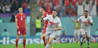 Switzerland had three different goalscorers in a World Cup game for the first time since 1994