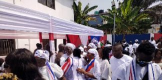 NPP supporters at the thanksgiving ceremoney held at the party's headquarters
