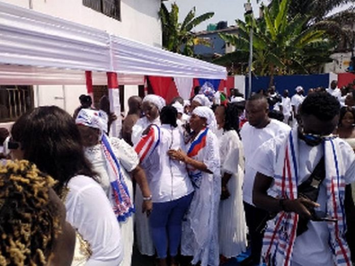NPP supporters at the thanksgiving ceremoney held at the party's headquarters NPP supporters at the thanksgiving ceremoney held at the party's headquarters