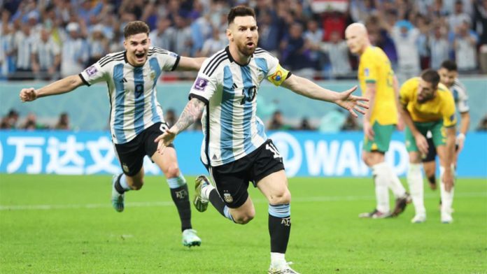 Messi esulta per il gol in Argentina-Australia - Mondiali 2022 Image credit: Getty Images Messi esulta per il gol in Argentina-Australia - Mondiali 2022 Image credit: Getty Images