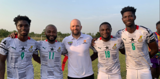 Slavko Matic with some Hearts of Oak players