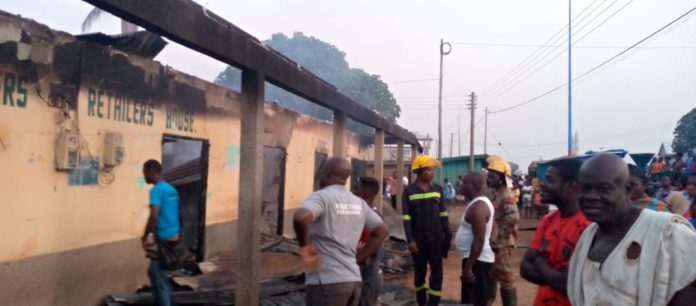 Fire guts Atebubu co-operative distillers retailing office