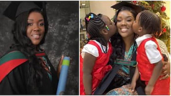 Stonebwoy's wife has bagged a Master's degree from GIMPA Photo source: @drlouisa_s Stonebwoy's wife has bagged a Master's degree from GIMPA Photo source: @drlouisa_s