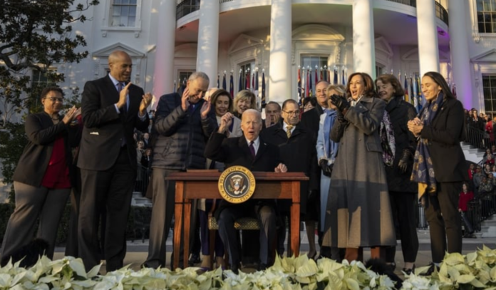 President Joe Biden signs the Respect for Marriage Act on the South Lawn of the White House. President Joe Biden signs the Respect for Marriage Act on the South Lawn of the White House.