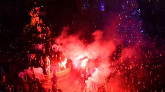 The boy was run over as France fans celebrated in the centre of Montpellier (file picture) The boy was run over as France fans celebrated in the centre of Montpellier (file picture)