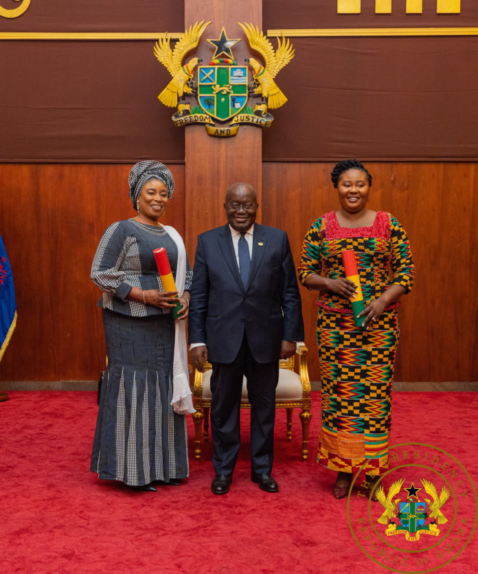 Akufo-Addo swears in Lariba Abudu and Francisca Oteng Mensah as Gender Ministers