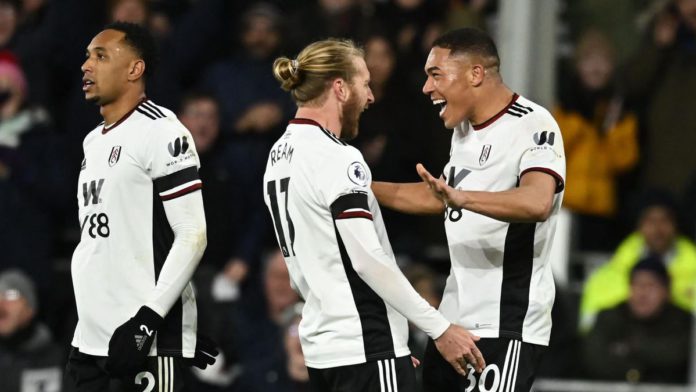 Fulham's Brazilian striker Carlos Vinicius (R) celebrates with Fulham's US defender Tim Ream (C) after scoring their second goal during the English Premier League football match between Fulham and Chelsea at Craven Cottage in London on January 12, 2023 Image credit: Getty Images Fulham's Brazilian striker Carlos Vinicius (R) celebrates with Fulham's US defender Tim Ream (C) after scoring their second goal during the English Premier League football match between Fulham and Chelsea at Craven Cottage in London on January 12, 2023 Image credit: Getty Images