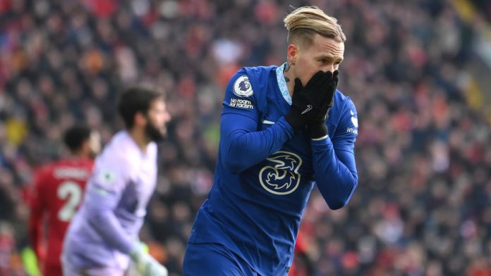 Mykhailo Mudryk of Chelsea reacts after a missed chance during the Premier League match between Liverpool FC and Chelsea FC at Anfield on January 21, 2023 in Liverpool, England. Image credit: Getty Images Mykhailo Mudryk of Chelsea reacts after a missed chance during the Premier League match between Liverpool FC and Chelsea FC at Anfield on January 21, 2023 in Liverpool, England. Image credit: Getty Images