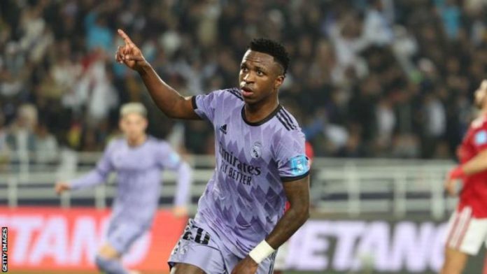 Vinicius Jr scored Real Madrid's opener against Egypt's Al Ahly in the semi-final in Rabat Vinicius Jr scored Real Madrid's opener against Egypt's Al Ahly in the semi-final in Rabat