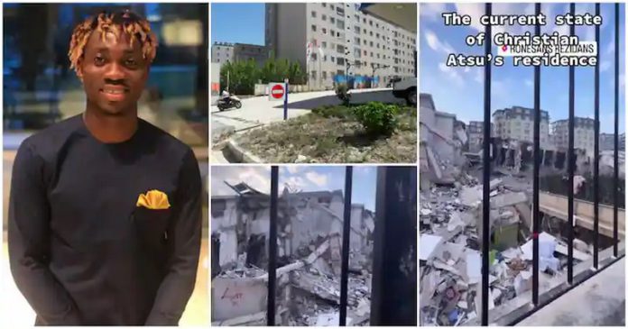 Before and after screenshots of Christian Atsu's residence in Turkey. Photo Source: @emmaadugyamfi Before and after screenshots of Christian Atsu's residence in Turkey. Photo Source: @emmaadugyamfi
