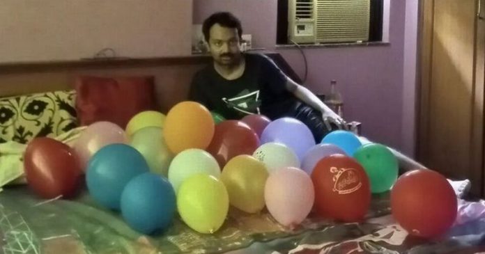 Aakash Majumdar, 28 is besotted with his collection of inflatable partners (Image: Jam Press) Aakash Majumdar, 28 is besotted with his collection of inflatable partners (Image: Jam Press)