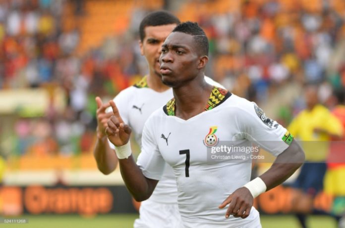 Ghana ,s Christian Atsu during the 2015 Orange Africa Cup of Nations Quart Final soccer match,Ghana d'Ivoire Vs Ghinea at Malabo stadium in Malabo Equatorial Guinea on Fevrier 01 2015. Photo by Christian Liewig (Photo by liewig christian/Corbis via Getty Images) Ghana ,s Christian Atsu during the 2015 Orange Africa Cup of Nations Quart Final soccer match,Ghana d'Ivoire Vs Ghinea at Malabo stadium in Malabo Equatorial Guinea on Fevrier 01 2015. Photo by Christian Liewig (Photo by liewig christian/Corbis via Getty Images)
