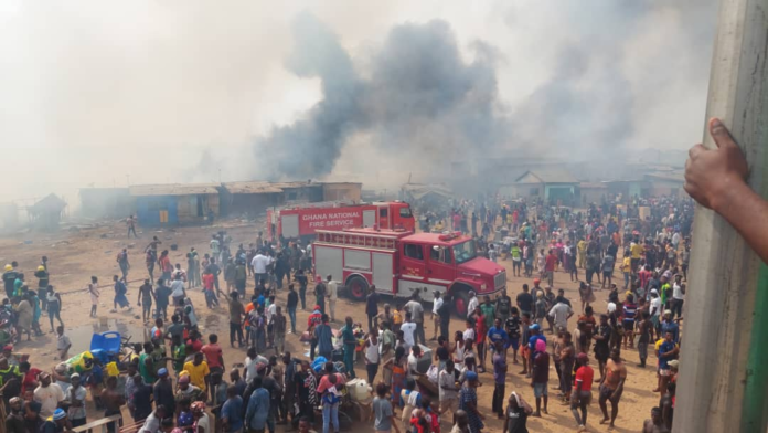 Timber market fire