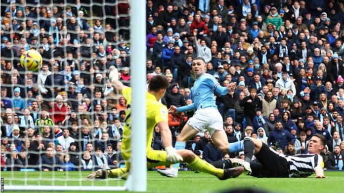 Foden's goal against Newcastle was his fourth in City's past three games Foden's goal against Newcastle was his fourth in City's past three games