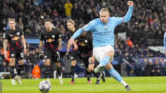 Erling Haaland is the third player to score five goals in a single Champions League game after Luiz Adriano in October 2014 (Shakhtar Donetsk vs BATE Borisov) and Lionel Messi in March 2012 (Barcelona v Bayer Leverkusen) Erling Haaland is the third player to score five goals in a single Champions League game after Luiz Adriano in October 2014 (Shakhtar Donetsk vs BATE Borisov) and Lionel Messi in March 2012 (Barcelona v Bayer Leverkusen)