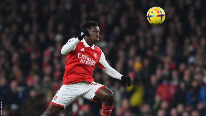 Nketiah limped off in his side's 4-0 win over Everton in March and has not appeared since Nketiah limped off in his side's 4-0 win over Everton in March and has not appeared since