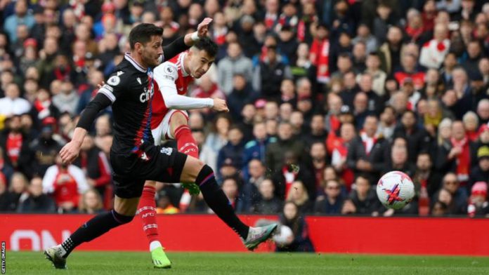 Gabriel Martinelli also scored the first goal of this Premier League season, netting in Arsenal's 2-0 win over Crystal Palace at Selhurst Park on 5 August Gabriel Martinelli also scored the first goal of this Premier League season, netting in Arsenal's 2-0 win over Crystal Palace at Selhurst Park on 5 August