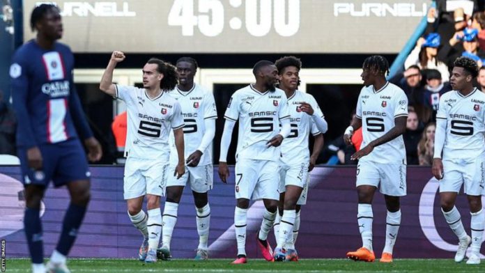 Karl Toko Ekambi opened the scoring just before half-time as Rennes shocked the Ligue 1 leaders Karl Toko Ekambi opened the scoring just before half-time as Rennes shocked the Ligue 1 leaders