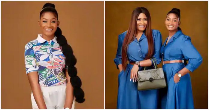 Ghanaian actress Nayas and her pretty daughter look stunning together in this collage. source: @zionfelixdotcom Ghanaian actress Nayas and her pretty daughter look stunning together in this collage. source: @zionfelixdotcom