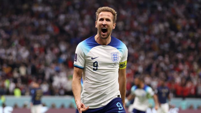 AL KHOR, QATAR - DECEMBER 10: Harry Kane of England celebrates after scoring the team's first goal via a penalty during the FIFA World Cup Qatar 2022 quarter final match between England and France at Al Bayt Stadium on December 10, 2022 in Al Khor, Qatar. Image credit: Getty Images AL KHOR, QATAR - DECEMBER 10: Harry Kane of England celebrates after scoring the team's first goal via a penalty during the FIFA World Cup Qatar 2022 quarter final match between England and France at Al Bayt Stadium on December 10, 2022 in Al Khor, Qatar. Image credit: Getty Images