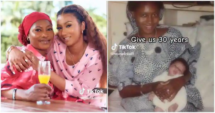 Hajia 4Reall and her mother. Photo Source: @mona4reall1 Hajia 4Reall and her mother. Photo Source: @mona4reall1