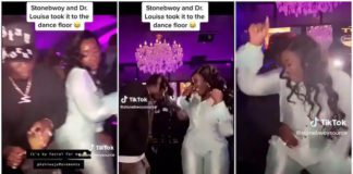 Stonebwoy and his wife, Dr Louisa Satekla, on the dancefloor. Photo Source: @stonebwoysource