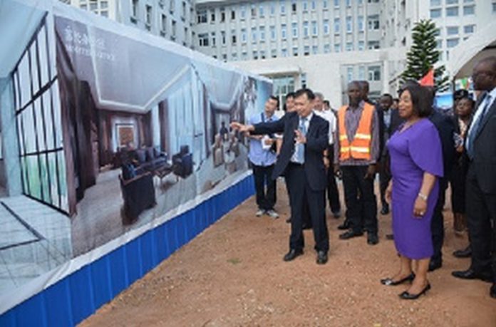 Ambassador Lu Kun showing Ms Shirley Ayorkor Botchwey and others round the proposed annex Ambassador Lu Kun showing Ms Shirley Ayorkor Botchwey and others round the proposed annex