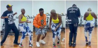 Fella Makafui taking dance lessons with @demzy_baye. Photo Source: @fella_makafui