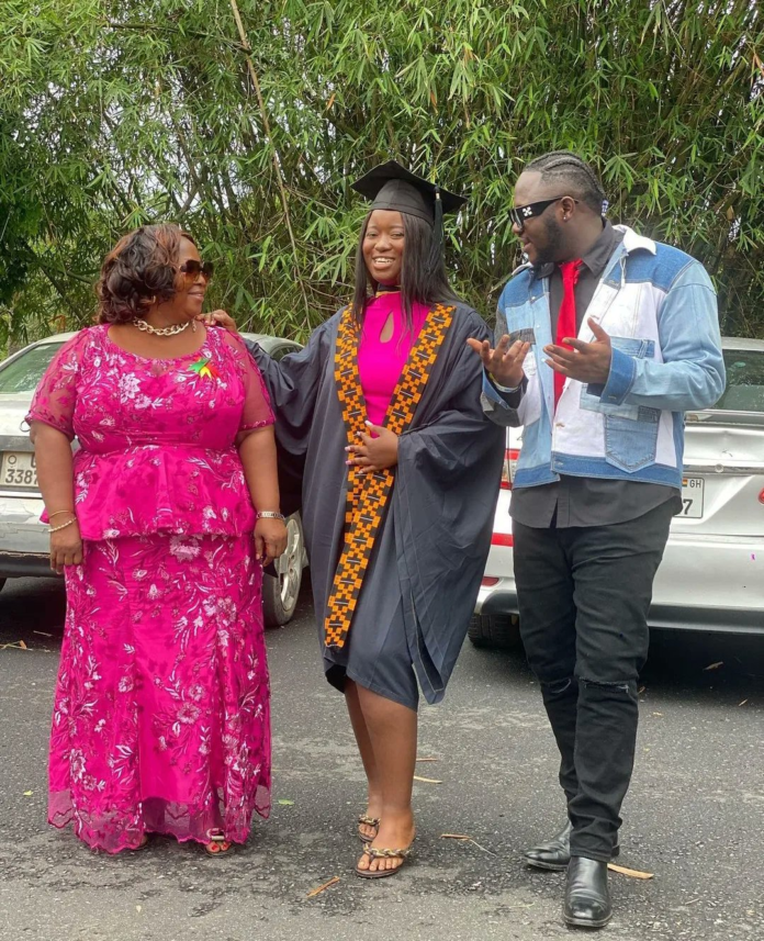 Rare photos of Medikal's mum pop up as his sister graduates from Legon