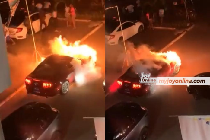 Luxury car fire