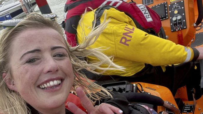 Lifeguards took less than half and hour to rescue Michaela Ogilvie after she became stuck (Image: Courtesy Michaela Ogilvie / SWNS) Lifeguards took less than half and hour to rescue Michaela Ogilvie after she became stuck (Image: Courtesy Michaela Ogilvie / SWNS)